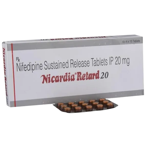 nicardia 20mg retard tablet 15's